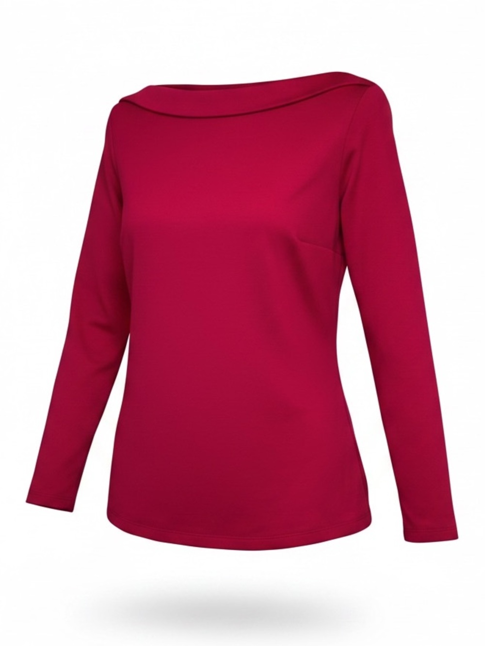 Talbots Petites Hot Pink 100% Cotton Boat Neck Long Sleeve Top Size MP